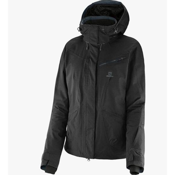 Salomon Fantasy Women’s Waterproof Insulated Ski Snowboard Jacket Black XL - Picture 1 of 11
